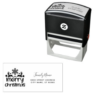 Merry Christmas Return Address Self-inking Stamp