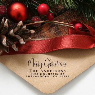 Merry Christmas Return Address Self-inking Stamp