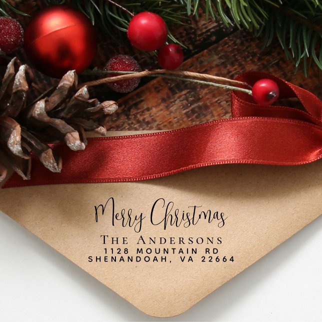 Merry Christmas Return Address Self-inking Stamp (Creator Uploaded)