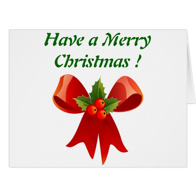 "MERRY CHRISTMAS" RIBBON BOW (Front Horizontal)