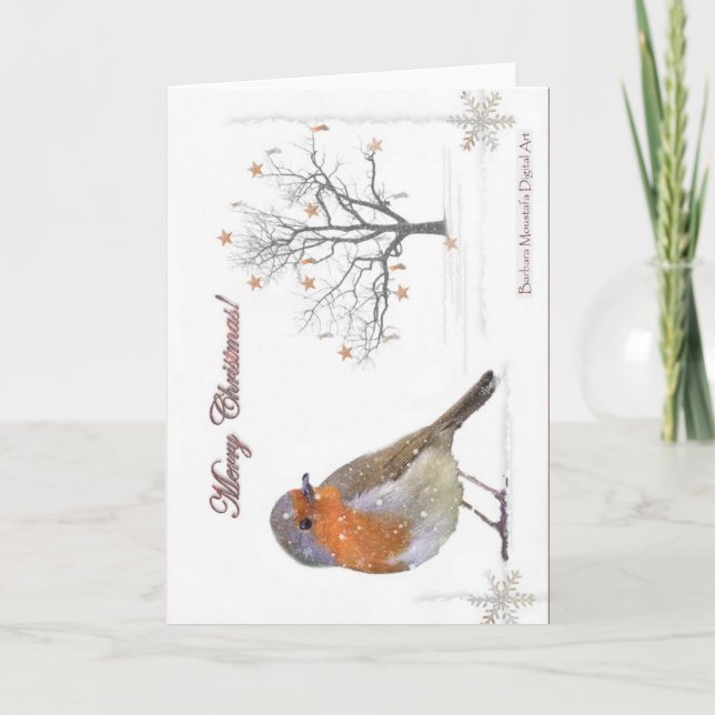 Merry Christmas Robin Holiday Card (Front)