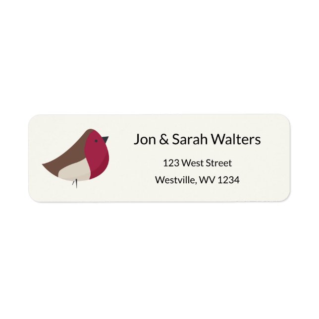 Merry Christmas Robin Return Address Label (Front)