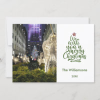 Merry Christmas Rockefeller Tree and Family Photo