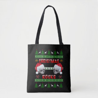Merry Christmas ROCKS Ugly Christmas Sweater Tote Bag