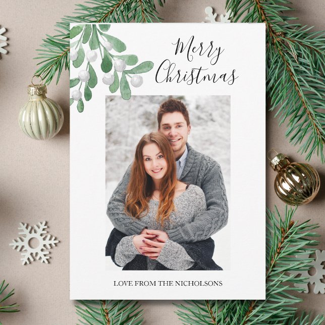 Merry Christmas Romantic Photo Holiday Card (Creator Uploaded)