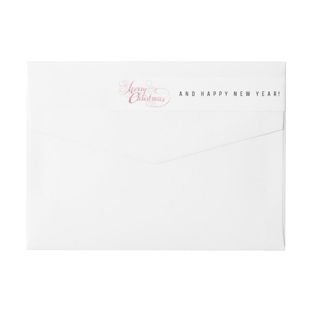 Merry Christmas (Rose Gold GLITTER) Wrap Around Label (Back)