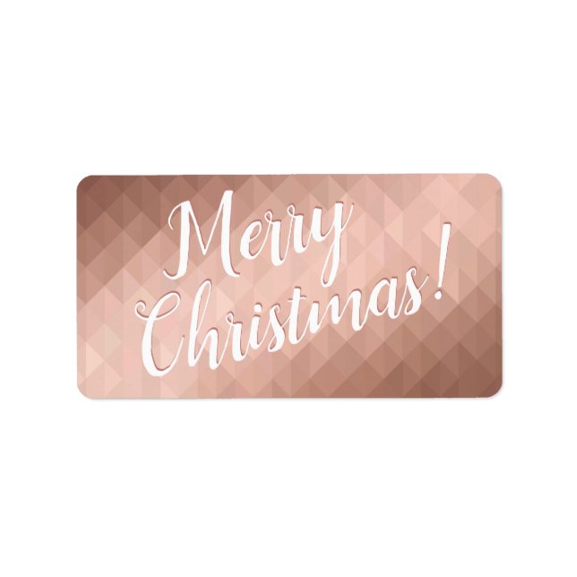 Merry Christmas rose gold minimal Label (Front)