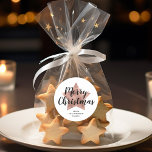 Merry Christmas Rose Gold Star Classic Round Sticker<br><div class="desc">Personalised Custom Merry Christmas Rose Gold Star Classic Round Sticker</div>
