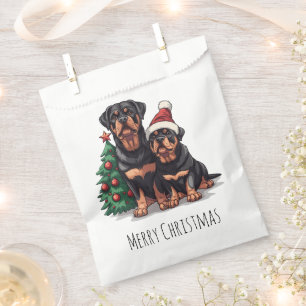 Merry Christmas Rottweiler Dog Christmas Tree Favour Bag
