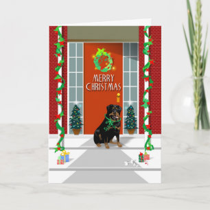 Merry Christmas - Rottweiler dog - Greeting Card