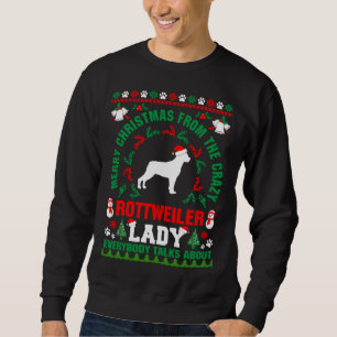 Merry Christmas Rottweiler Lady Ugly Sweater  Fitt