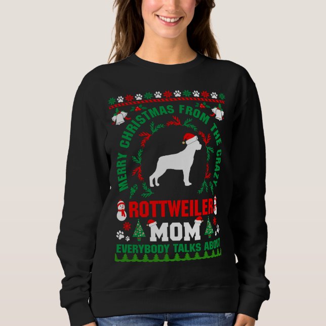 Merry Christmas Rottweiler Mum Ugly Sweater  Fitte (Front)