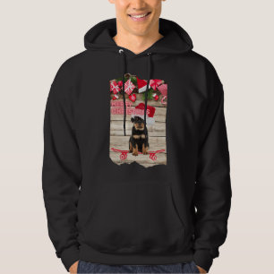 Merry Christmas Rottweiler Puppy On Skateboard Hoodie