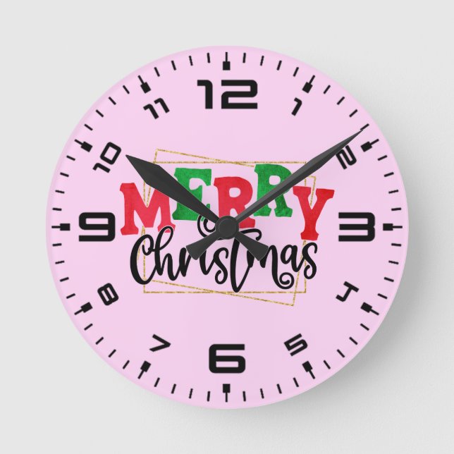 Merry Christmas  Round Clock (Front)