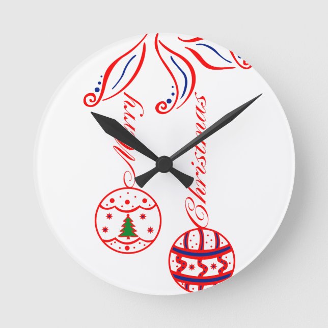 Merry Christmas Round Clock (Front)