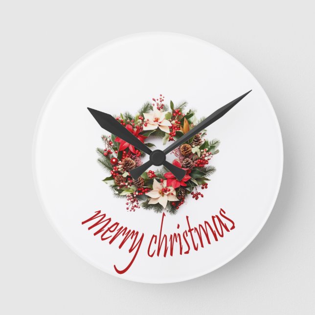 Merry Christmas Round Clock (Front)
