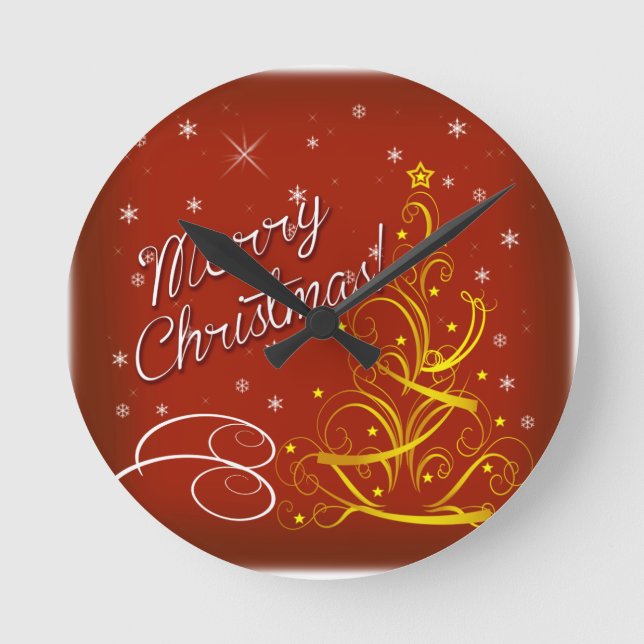 Merry Christmas Round Clock (Front)