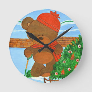 Merry Christmas Round Clock