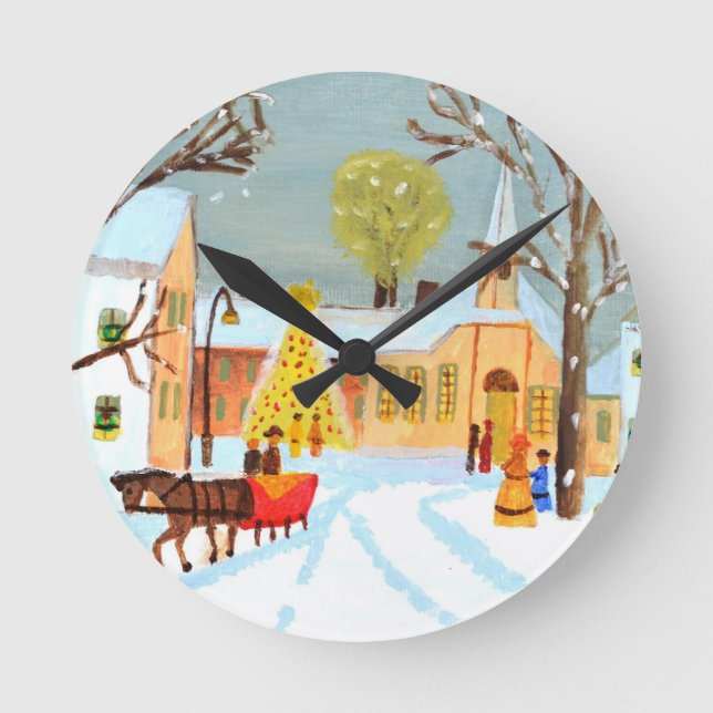 Merry Christmas Round Clock (Front)
