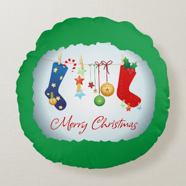 Merry Christmas  Round Cushion (Front)