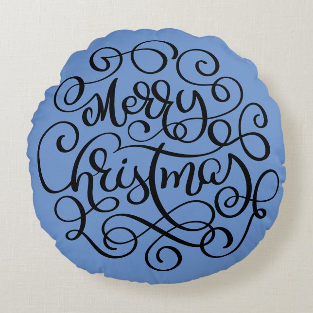 MERRY CHRISTMAS ROUND CUSHION (Front)