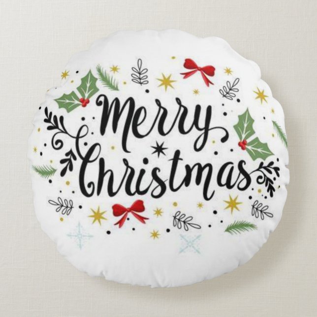 Merry Christmas  Round Cushion (Front)