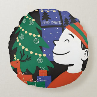 Merry Christmas Round Cushion
