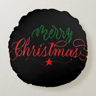 Merry Christmas Round Pillow