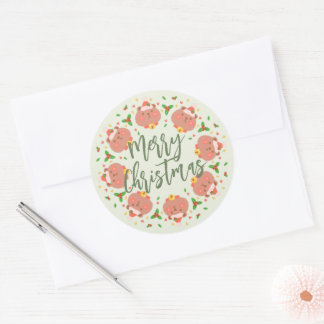 Merry Christmas round sticker