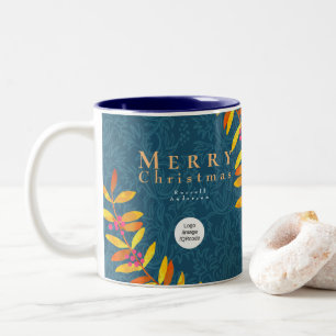 Merry Christmas Royal Blue Business Mug