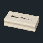 Merry Christmas  Rubber Stamp<br><div class="desc">Transform any craft project with these personalised maple wood art stamps. Leave a customised impression by uploading a design, image, pattern, or text onto our site and make a unique wood stamp. • Available in six sizes • Laser engraved on foam cushion • Option of adding wooden handle • Select...</div>