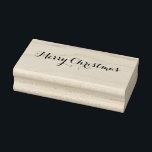 Merry Christmas  Rubber Stamp<br><div class="desc">Transform any craft project with these personalised maple wood art stamps. Leave a customised impression by uploading a design, image, pattern, or text onto our site and make a unique wood stamp. • Available in six sizes • Laser engraved on foam cushion • Option of adding wooden handle • Select...</div>