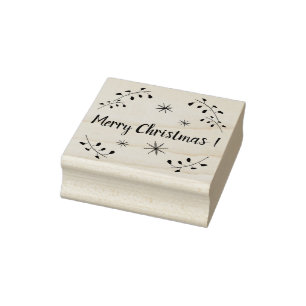 Merry Christmas rubber stamp, christmas Stamp