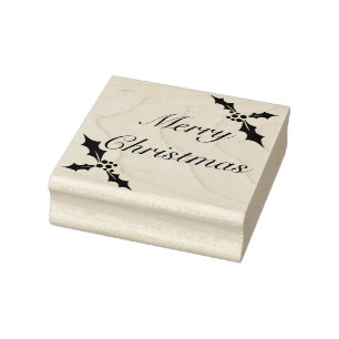 Merry Christmas Rubber Stamp, Christmas Stamp