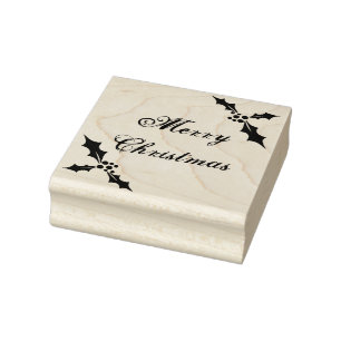 Merry Christmas Rubber Stamp, Christmas Stamp
