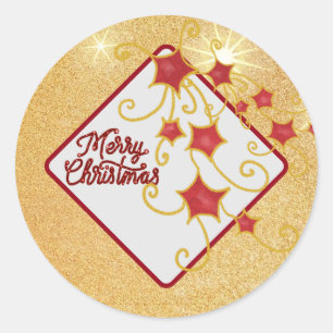 Merry Christmas Runder Aufkleber Classic Round Sticker