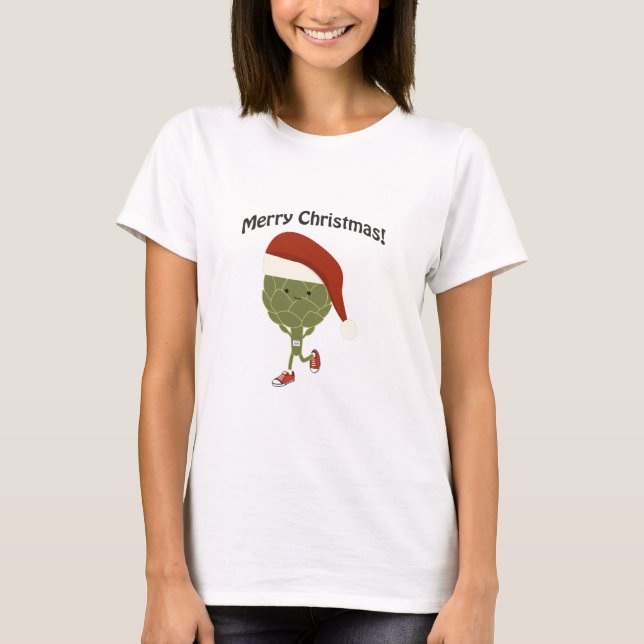 Merry Christmas! Running Artichoke T-Shirt (Front)
