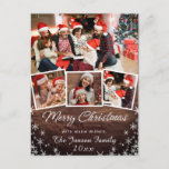 Merry Christmas Rustic 4 PHOTO Collage Greeting Postcard<br><div class="desc">Merry Christmas Rustic 4 PHOTO Collage Greeting Postcard.</div>