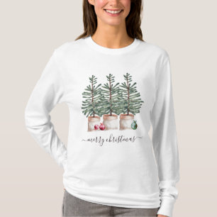 Merry Christmas Rustic Christmas Trees T-Shirt