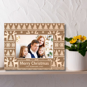 Merry Christmas rustic hoilday photo wooden etched Frames