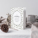 Merry Christmas Rustic Pine Needle Greenery Photo Holiday Card<br><div class="desc">Introducing the Merry Christmas Rustic Pine Needle Greenery Photo Holiday Card! This beautiful card features a modern winter greenery pattern design with a modern, pill shape inset. The Merry Christmas message in a stylish script font and is sure to bring holiday cheer to your loved ones. The inside of the...</div>