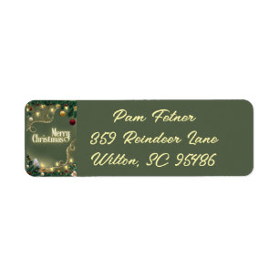 Merry Christmas Sage Return Address Label