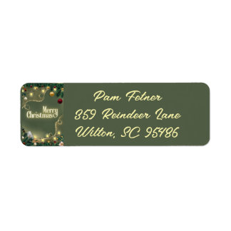 Merry Christmas Sage Return Address Label