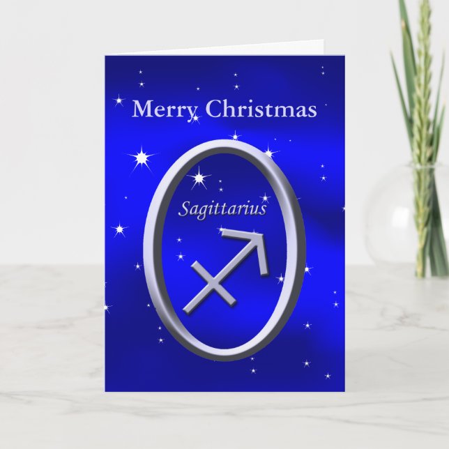 Merry Christmas Sagittarius Greeting Card (Front)
