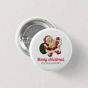 Merry christmas santa  3 cm round badge