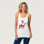 Merry Christmas Santa and Baby Reindeer Tank Top (Front Full)