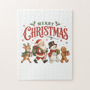 Merry Christmas Santa and Friends Jigsaw Puzzle