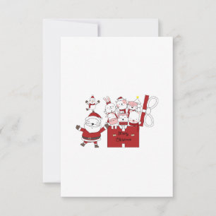 Merry Christmas Santa and gift box Invitation