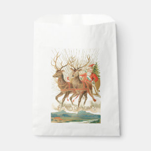 Merry Christmas (Santa and his Reindeer) Favour Bag