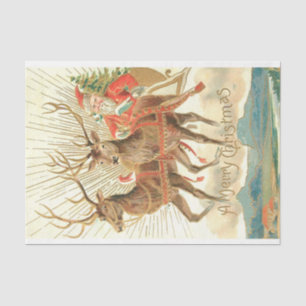 Merry Christmas (Santa and his Reindeer) Tissue Paper